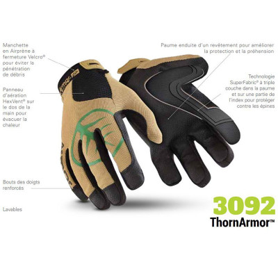 HEXARMOR GANTS RÉSISTANTS AUX COUPURES, TAILLE M (8), 10 ½PO, GRIS/JAUNE,  NITRILE, RÉSISTE AUX CHOCS, PAIRE - Gants tricotés et résistants aux  coupures - HEX2090X-M