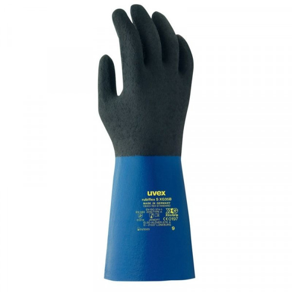 10 paires de gants de protection Rubiflex S XG35B UVEX 60557