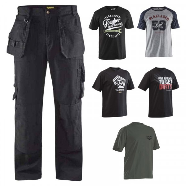 Pack pantalon artisan 1530 et 5 t-shirts BLAKLADER