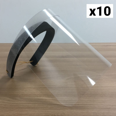Lot de 10 visières transparentes tu skinpackvisierex10 -